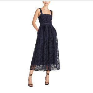 ML MONIQUE LHUILLIER Embroidered Lace Midi Dress Size 2